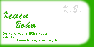 kevin bohm business card