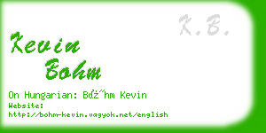 kevin bohm business card